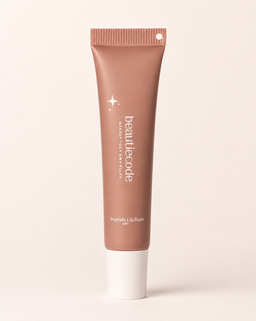 cocoa tinted peptide lip balm with spf15